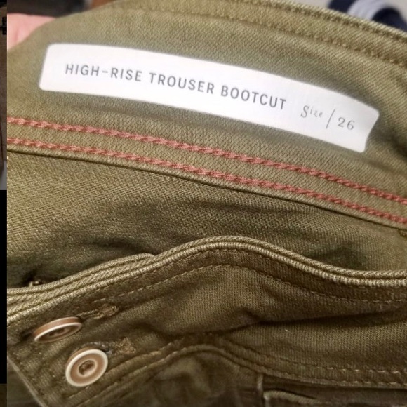 ANTHROPOLOGY boot cut and high waisted green jeans - Picture 3 of 4